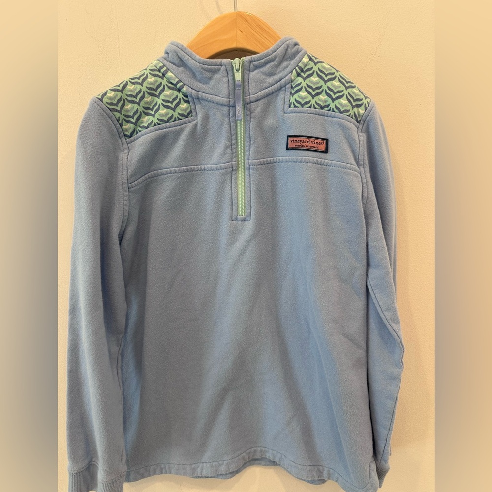 Vineyard Vines Girls Fleece Pullover – Size Large (12/14)‎ – Light Blue